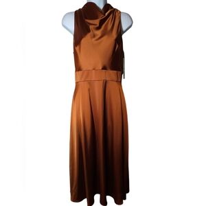 ANTONIO MELANI Brown Sleeveless Backless Dress